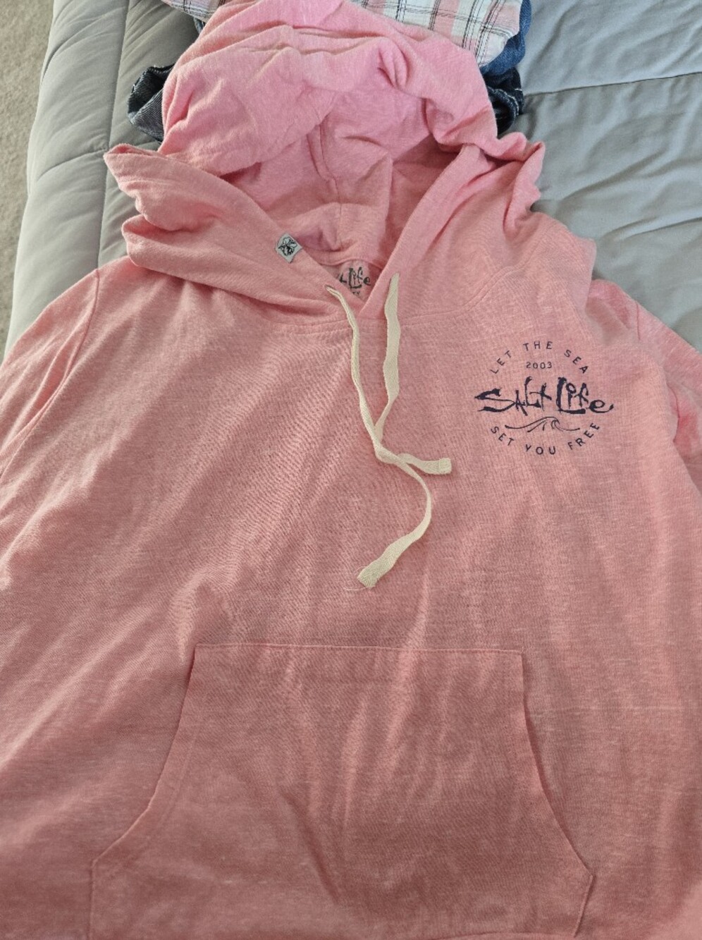 Salt Life Coral Pink Hooded Pullover with Logo